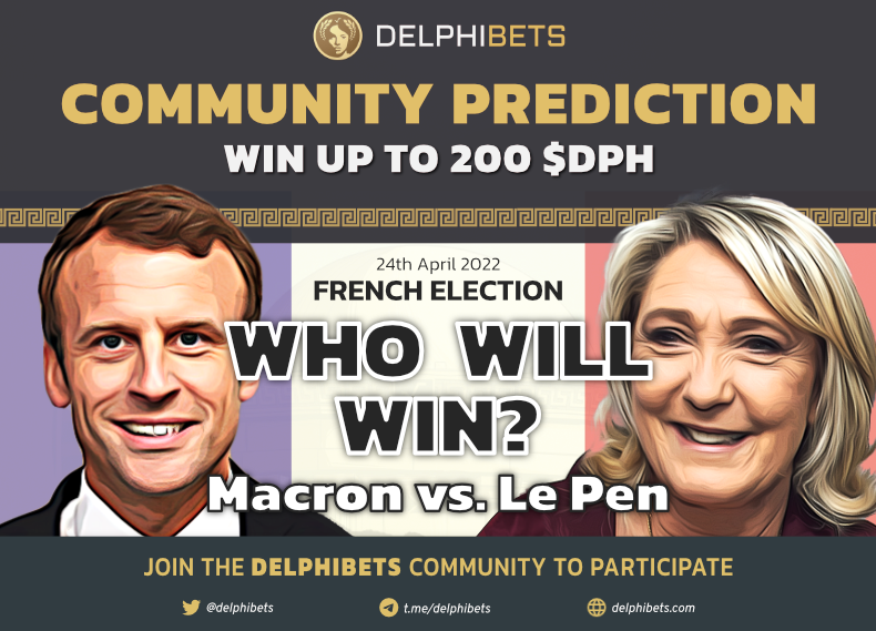 delphibets's tweet photo. 𝗣𝗥𝗘𝗗𝗜𝗖𝗧𝗜𝗢𝗡 𝗘𝗩𝗘𝗡𝗧 #𝟭: 𝗙𝗿𝗲𝗻𝗰𝗵 𝗘𝗹𝗲𝗰𝘁𝗶𝗼𝗻 🇫🇷

The next prediction event started. Win up to 200 $DPH!🔮

Join https://t.co/Ug8fm0cpWi, register and get rewarded!

🔥 Like DELPHIBETS + Like &amp; Retweet this post - one of you will win 200 $DPH extra!

#XRD https://t.co/7J1yvMSgQA