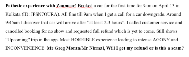 KanMukherjee's tweet photo. Dreadful experience with Zoomcar! Back to Ola https://t.co/tnWratXWVZ