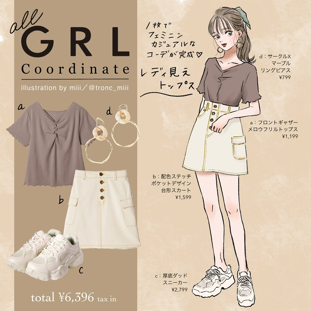 Miii 全身grlで春コーデ ファッションイラスト コーデイラスト プチプラファッション プチプラコーデ Illustration T Co Zeklgpjfei Twitter
