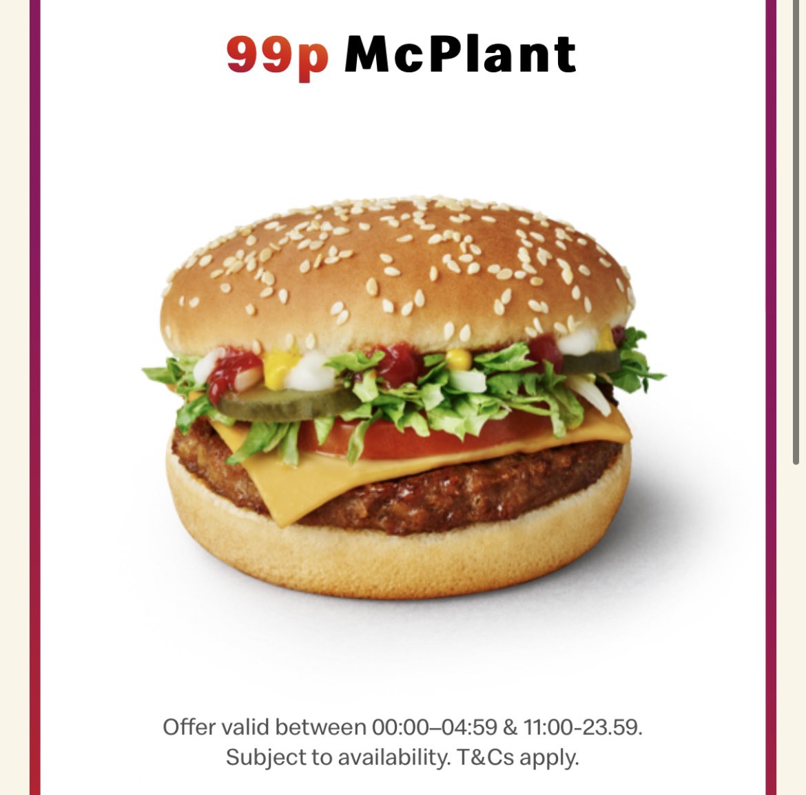 mcds_mboro's tweet photo. Cos it's Easter you've burrowed your way to not 1, but 2 offers!
Get a McPlant for 99p and then a McFlurry Cream Egg for 99p when you order on the app! https://t.co/WO1DO28EoS