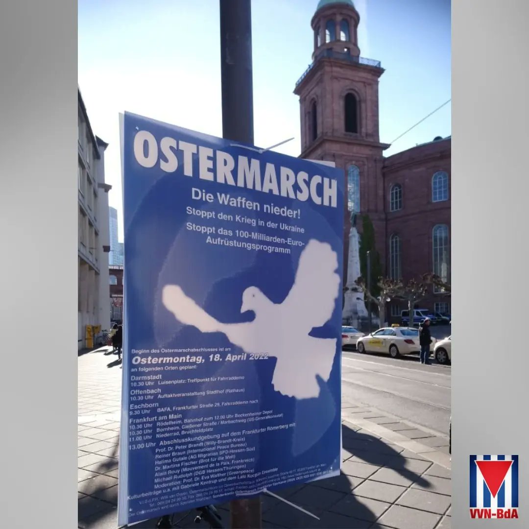 VVNBdAFfm's tweet photo. Abrüsten statt Aufrüsten!

Die Waffen nieder!
Schluss mit dem Krieg in der Ukraine!
Statt 100 Milliarden für die Bundeswehr: Abrüsten!
Atomwaffen abschaffen! Klima retten!
Die Welt braucht eine neue Entspannungspolitik und internationale Kooperation!

#Thread https://t.co/F5qx1b4V3U