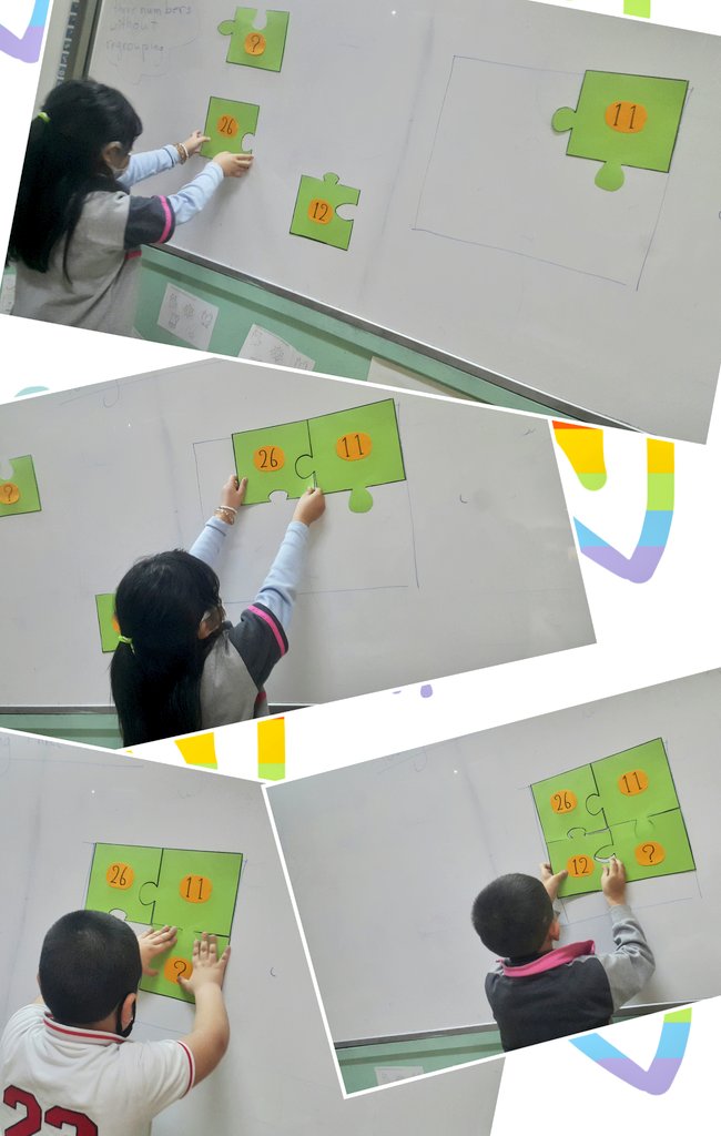 Ghina_00's tweet photo. Grade 1 learners connected the puzzle pieces together to find out the three numbers that should be added together using the place value chart😉#Adding Three Numbers @MakAishaSchool @FawziehHn https://t.co/obgOBqBRlE
