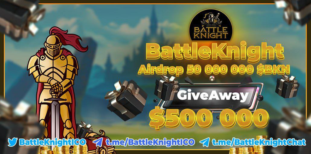 DynamicAirdrops's tweet photo. 🚨 Airdrop: Battle Knight
🔥 Total Reward: 50,000,000 $BKN
🤑 Refer: 10% From Deposits
🛃 Website: https://t.co/CjmHGO2nim
🚧 Rating: ⭐️⭐️⭐️⭐️⭐️ 
📛 Winners : All Participants
🤖 Airdrop Link : https://t.co/84U29y20sD https://t.co/uiqQxk8xOP