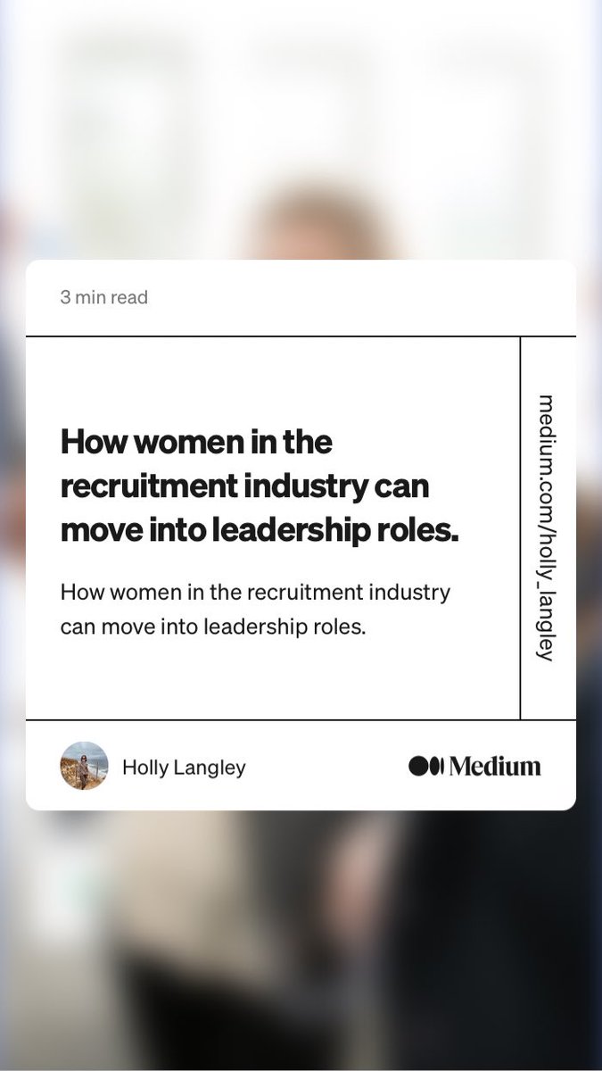 timetorestack's tweet image. “How women in the recruitment industry can move into leadership roles.” by Holly Langley
link.medium.com/T7wXfZ10jpb #womeninrecruitment #womeninbuisness #womeninleadership #recruitment #rec2rec