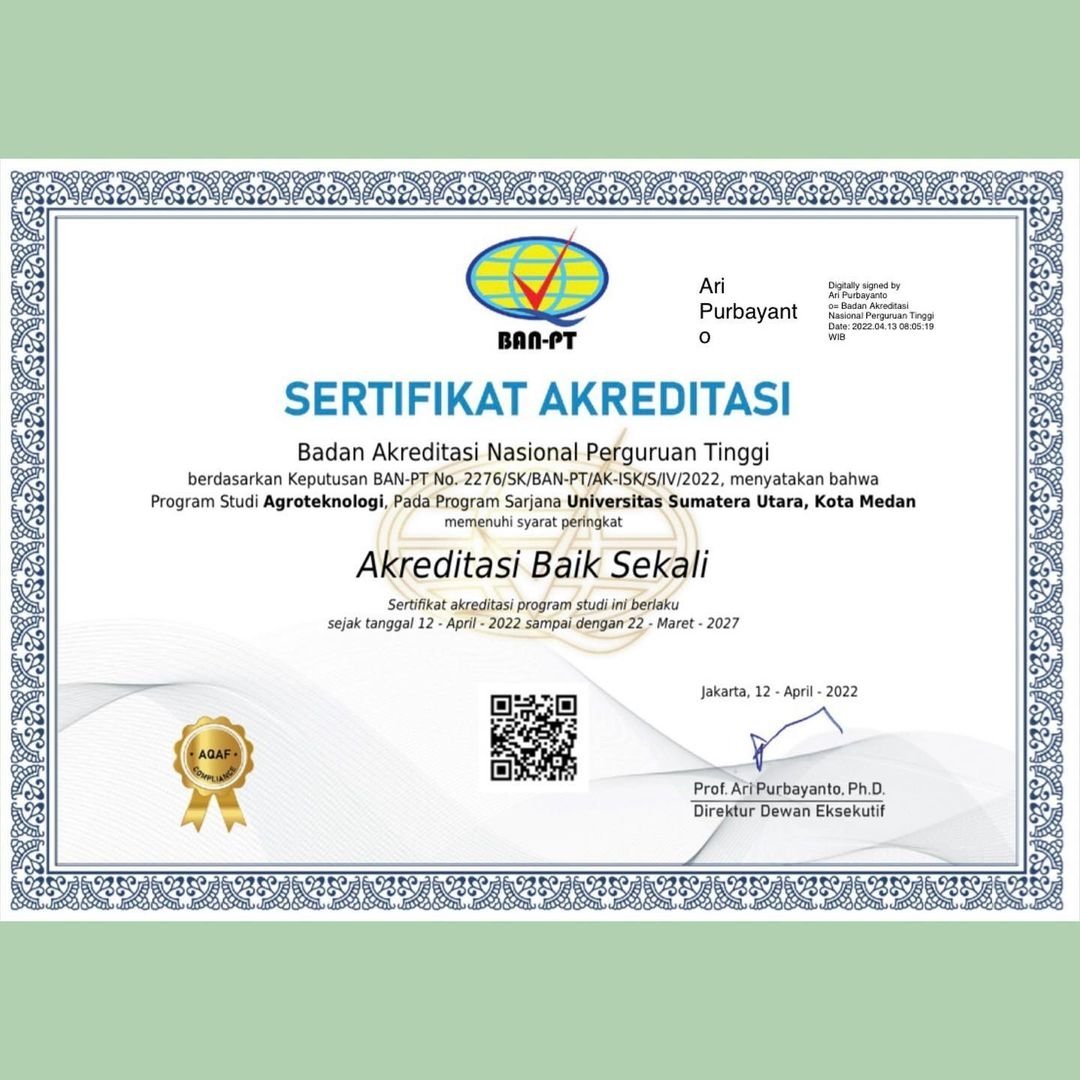 Selamat kepada Program Studi S1 Agroteknologi yang telah memenuhi syarat mendapatkan peringkat “AKREDITASI BAIK SEKALI”.

instagram.com/p/CcfAtEBr1Ox/… #usukabar