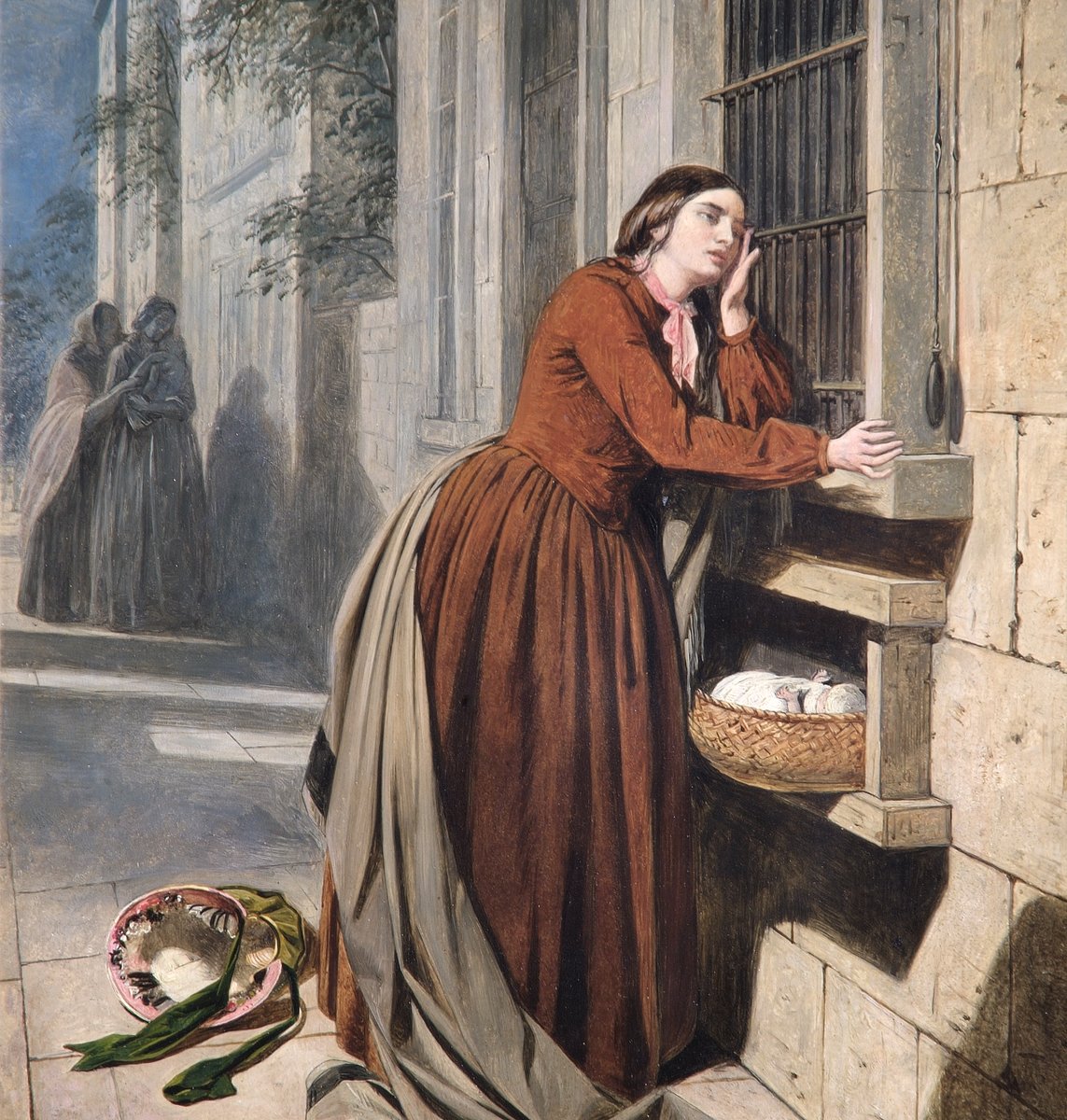 'A Mother Depositing Her Child at the Foundling Hospital in Paris', Henry Nelson O’Neil (1817-1880). The Paris Hospital allowed mothers to leave their baby anonymously at the gate, a system that was not adopted by the London Foundling Hospital.
#FoundlingMuseum #FoundlingHospital
