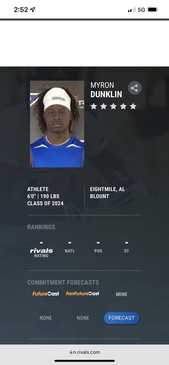 Myron Dunklin 3 💫 ATH WR (@myrondunklin10) on Twitter photo Thank you <a href="/Rivals/">Rivals</a> for my profile it’s time to get them ⭐️ Thank you <a href="/Rivals/">Rivals</a> for my profile it’s time to get them ⭐️