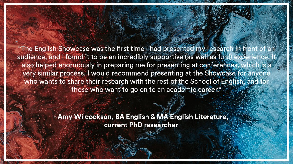 EnglishShowcase's tweet photo. Still contemplating registering for the 2022 English Showcase?

Here’s some more student testimonials from previous years to help you decide.

Don’t wait until it’s too late!

https://t.co/JxLdNOnr82

@UoNEnglish #UoNEnglish #ShowOff22 https://t.co/XHa10Waygy