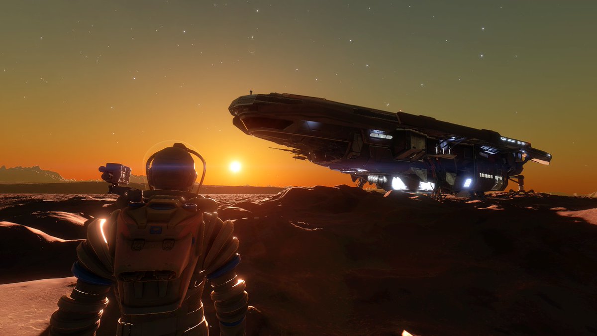 HappyMoonMonkey's tweet photo. Heading back to the ship. Time to leave this place for the final leg of my journey to the Zurara. Stars are truly sparse now. Only 30 jumps to go but too many things to look at on the way. #EliteDangerous #EliteDangerousOdyssey #stellarscreenshots #FormidineRift #Zurara https://t.co/zcfjbXjxeK