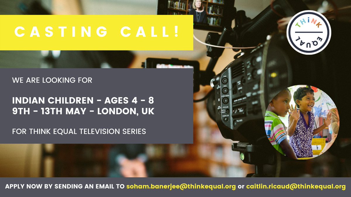 thinkequalorg's tweet photo. 📢 Casting call for children of Indian heritage in the UK.

🎥 Shoot will be taking place between 9th and 13th May in London.

😊 Please see slides below for more details.
 
#thinkequal #castingcall #childactor #childrenofdiversity #Indianchildren https://t.co/uuRXTqiJ63