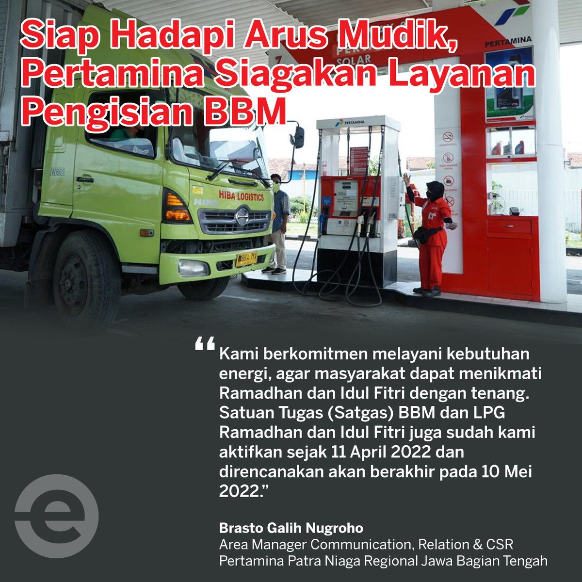 Siap hadapi arus mudik Pertamina juga siagakan layanan pengisian BBM.
<a href="/pertamina/">PERTAMINA</a>
@KemenBUMN
#Pertamina
#EnergyToday
#EnergyTodayID
