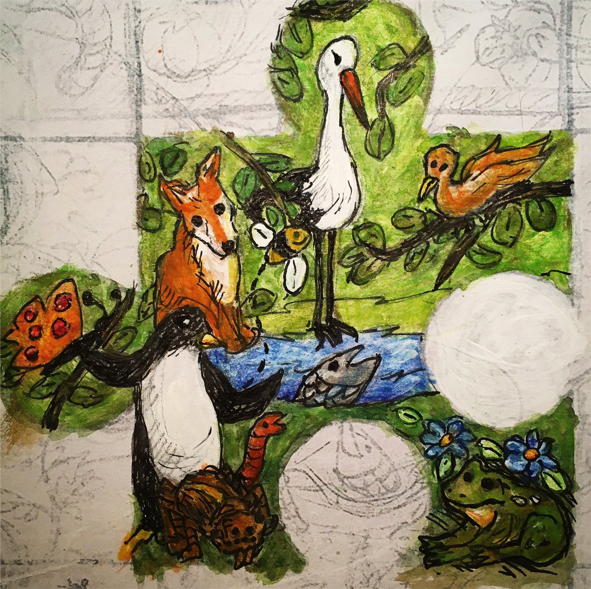 NadiaVanDessel's tweet photo. From the archive.🗃#illustration #illustrationart #illustrationartists #climatepuzzle #animaldrawing #artistontwittter #drawing https://t.co/6whZa9dDKc