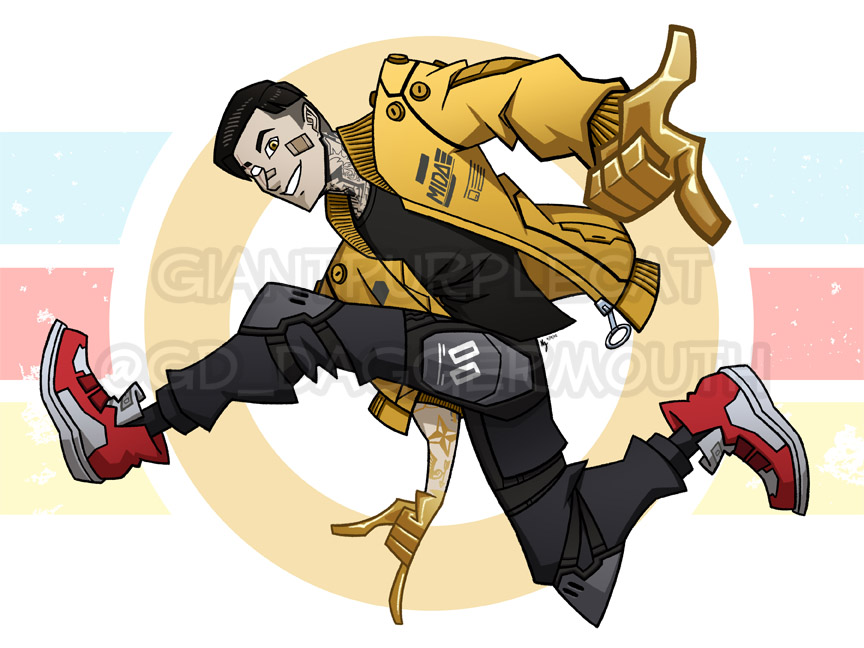GD_DaggerMouth's tweet photo. Those red shoes of his remind me of a certain blue hedgehog, so I gave him the Sonic Adventure pose.
#midas #midasfortnite #fortnitemidas https://t.co/U6h6wxuGsD