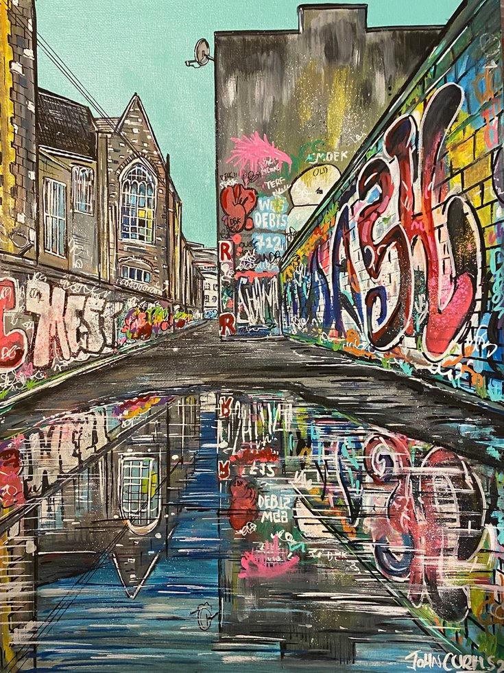 artfinderlatest's tweet photo. Graffiti Reflection… by @Johncurtisart #painting #mixedmedia #art https://t.co/6R5OOpTe1j @artfinder https://t.co/N5s66hcPj1