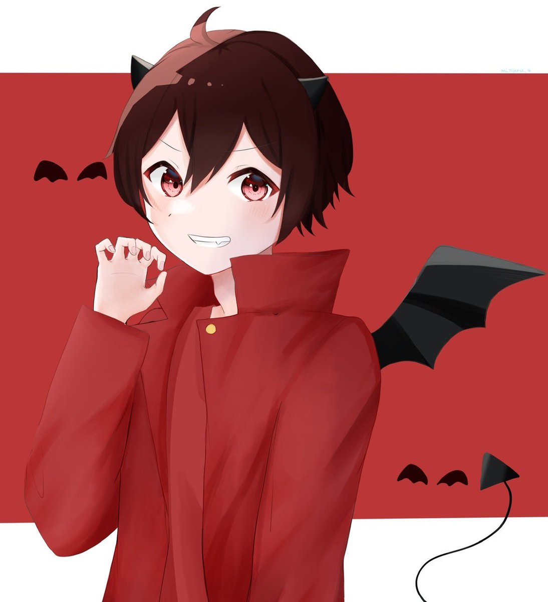 左→可愛い小悪魔ゆあんくん 右→闇堕ち小悪魔ゆあんくん #からぴち