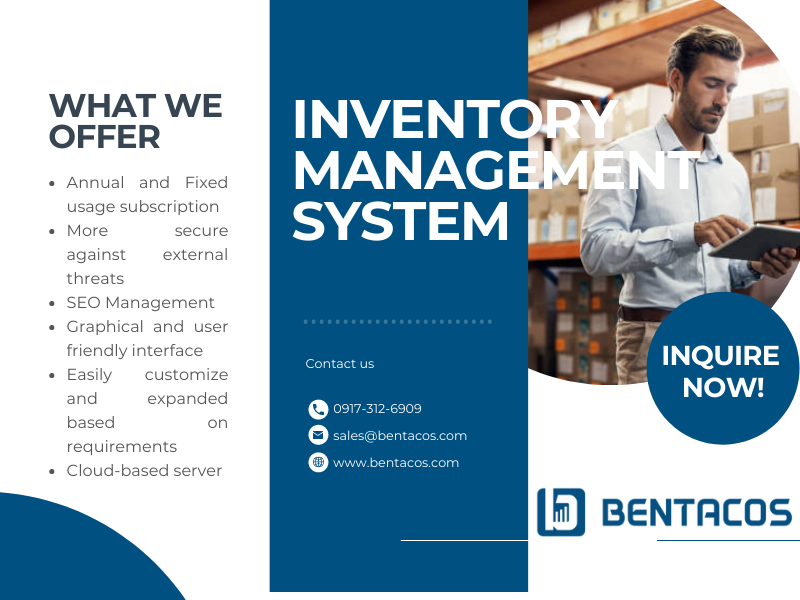 bentacoscorp's tweet photo. An inventory management system (or inventory system) is the process by which you track your goods throughout your entire supply chain, from purchasing to production to end sales.
For inquires, you may contact us: 
✉  business@bentacos.com
📱  0917 312 6909
☎  +632 8 532 0046 https://t.co/yrt2AlYQPv