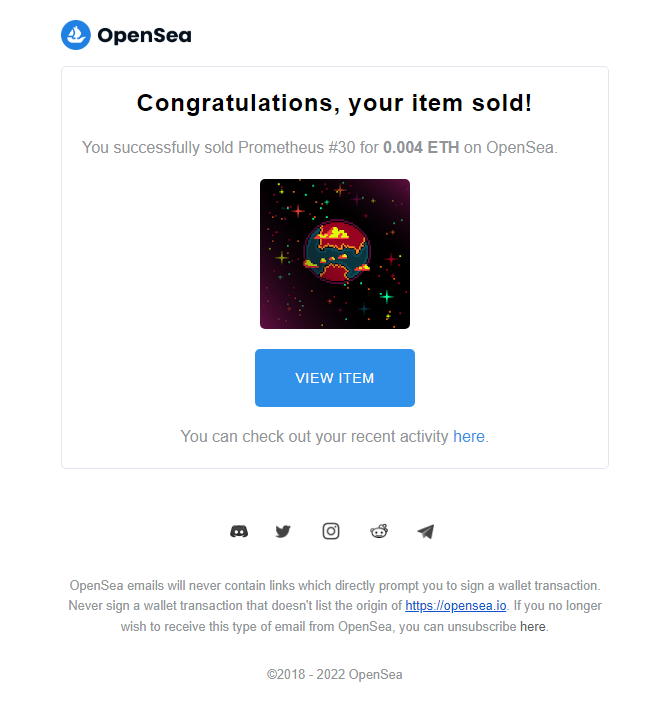 𝐏𝐫𝐨𝐦𝐞𝐭𝐡𝐞𝐮𝐬 sold out😍Congratulations to the New Owner Who found Some ETH Reward On 𝐏𝐫𝐨𝐦𝐞𝐭𝐡𝐞𝐮𝐬 😍 Keep Discovering Whole Galaxy⭐opensea.io/collection/shi…
#nfts #nftcollector #NFTcommunity #cryptoart #digitalart #art #nftartist #NFTGiveaway #ETH  #NFTdrops