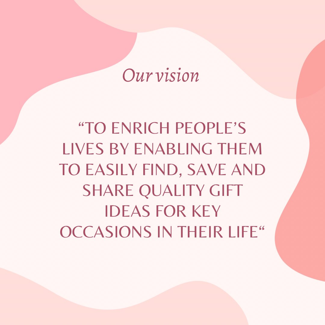 Phil_J__'s tweet photo. What drives us? Our vision - “To enrich people’s lives by enabling them to easily find, save and share quality gift ideas for key occasions in their life” https://t.co/Hk03NvTNJD #buildinpublic #nocode #wishlist #gifrideas #vision #bubble #presentideas https://t.co/8mEh2OkMBX