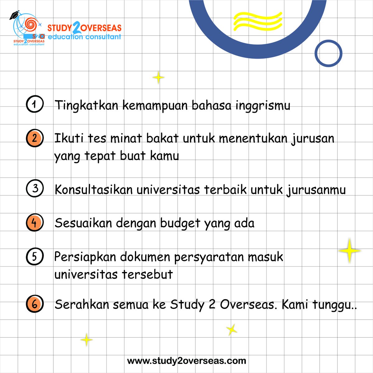 study2overseas's tweet photo. Bingung cara kuliah di luar negeri? Begini solusinya! 

#study2overseas #semarang #kuliahluarnegri #kuliahabroad #Scholarships #kuliahmalaysia #Beasiswa https://t.co/tyO81J01jU