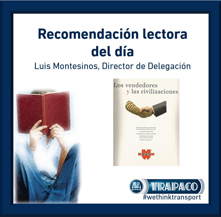 bpwtrapaco's tweet photo. ¡Esta semana es el Día del Libro!
Entre nuestra plantilla tenemos grandes lectores.
Nuestro Director de la Delegación de Valencia, Luis Montesinos, nos ha recomendado un libro que le marcó laboralmente: Los vendedores y las civilizaciones.

#wethinktransport #leer #leeresvivir https://t.co/h5pTVqr5Bn