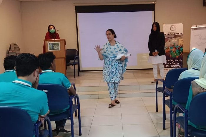 TAFFoundation1's tweet photo. A team from @las_pakistan conducted a session on Women's Right to Property for the trainees of Customer Service &amp; Retail Sales course at #TAFFoundation-VTI Numaish campus (FEN).
The session was informative &amp; interactive to educate trainees about their legal rights. #TAFFoundation https://t.co/8fEfLl2Yqi