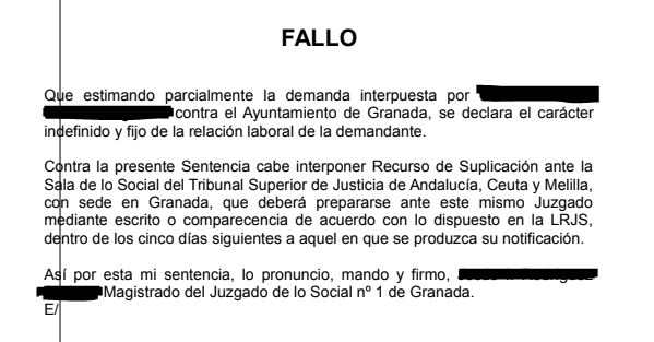 fijeza_arauz's tweet image. 💪 ¡¡NUEVA SENTENCIA ESTIMATORIA!! 💪
El Juzgado de lo Social nº 1 Granada declara el carácter indefinido y fijo de la relación laboral de una empleada del Ayto de Granada ❗️❗️

Y repite: 
- prevalece el Derecho de la UE
- indefinido no fijo NO es la sanción a aplicar #FijezaYA
