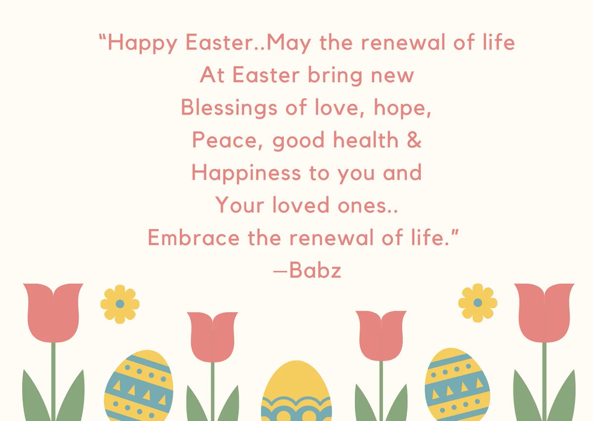 Future_TMC's tweet image. “Happy easter. May renewal of life at Easter bring new blessings of love, hope, peace, good health and happiness to you and your loved ones. Embrace the renewal of life.” - Babz