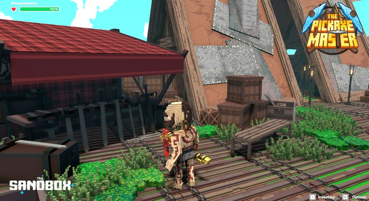 Pickaxe_Master's tweet photo. Good morning Miners!
While we are outside, lets take a look at the Weaponsmith.
What would you bring to a battle: Sword or Pickaxe?
#NFT #TheSandbox #ThePickaxeMaster #SandFam #Metaverse #p2e #Playtoearn #Sandbox #Mininggames #Minecraft #NFTGame #NFTLeague #VoxEdit #GameMaker https://t.co/NNsjIeZ5gl