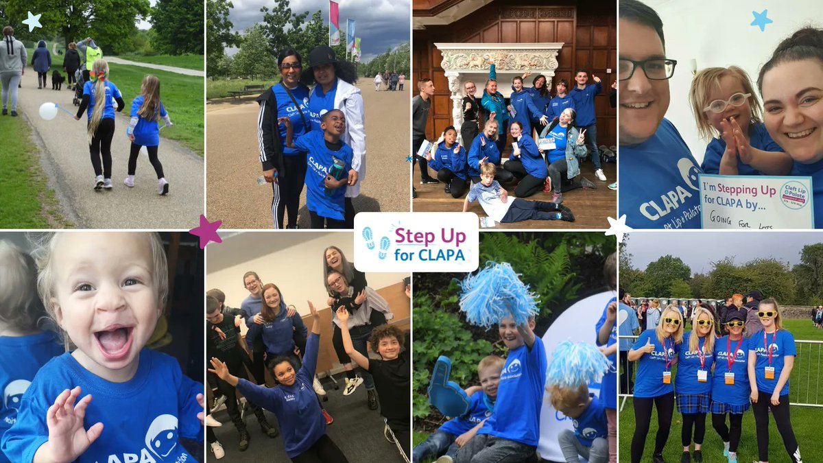 CLAPACOMMUNITY's tweet photo. CLAPA's Awareness Week is fast approaching (7th-15th May). We are asking the community to get involved in Step Up for CLAPA 🏅
Feeling inspired? Dust off those trainers and sign up now to take part! 👟
➡️ https://t.co/iP45jTb2T0 #CleftLipAndPalateAwarenessWeek #CleftAware https://t.co/ELBUnvyC6y