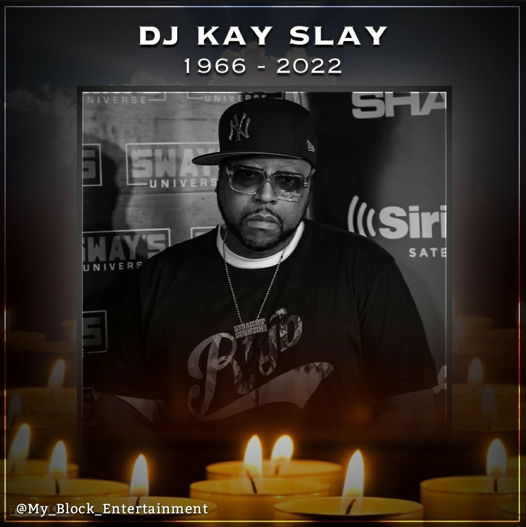 My_Block_Ent's tweet photo. RIP to Hip Hop's One-Man Ministry of Insults, Keith Grayson, AKA DJ Kay Slay. He was a Hip Hop legend. 🕊🙏 #TheDramaKing #HipHopPioneer https://t.co/FRKtV2sVMp