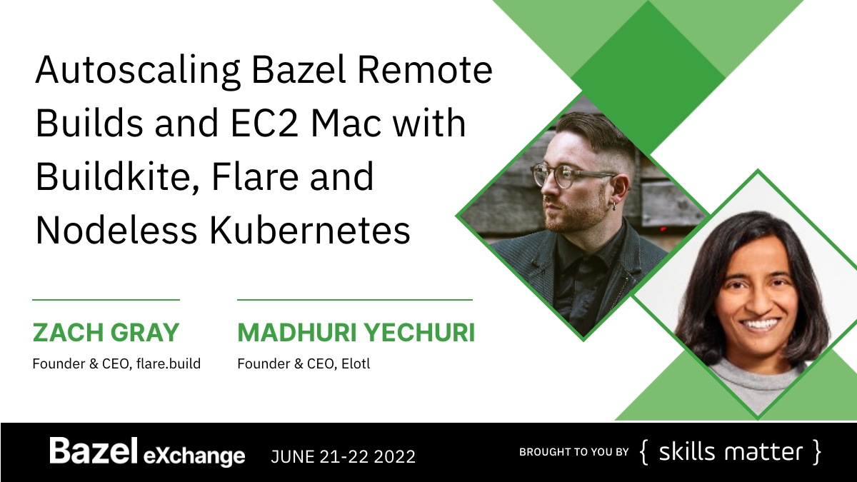 At #BazelX Flarebuild's <a href="/zachgray_io/">Zach Gray</a> &amp; <a href="/ElotlInc/">Elotl Inc.</a>'s Madhuri Yechuris will share how they've used #k8s to tame the complexity of managing distributed macOS build &amp; test pipelines, with #Bazel remote build infrastructure to scale performance and reduce cost.

bit.ly/38Sv41U