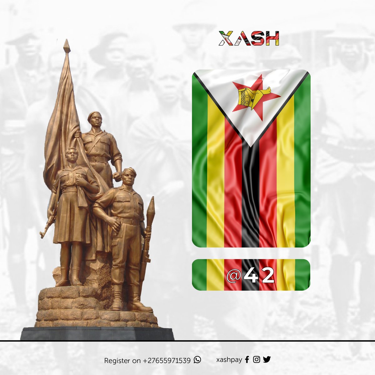 XashPay's tweet image. Happy Independence Zimbabwe 🇿🇼 @42
#independent #Zimbabwe #xashpay #xash