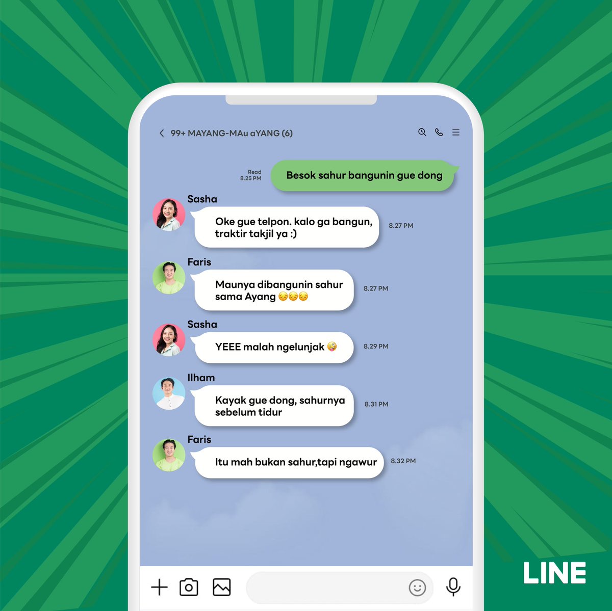 indo_line's tweet photo. Saking semangatnya puasa, sampe bela-belain overthinking semaleman sambil nungguin sahur.
#AnakLINE #LINERamadan https://t.co/7KlUnPRWP7