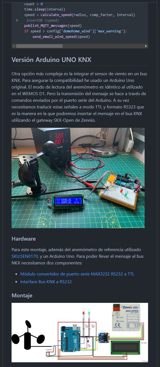 mcorts's tweet photo. Ejercicios prácticos de cómo conectar un anemómetro IoT por #WiFI y #Ethernet y comunicarlos con #MQTT y #KNX.
Este largo fin de semana me ha permitido realizar y documentar tres montajes prácticos que puedes leer y utilizar su código libremente:
https://t.co/u7ElpbTNNM https://t.co/6E986xp3nL