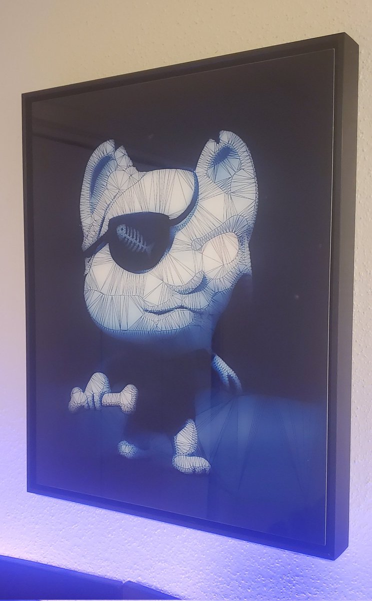 mahran386's tweet photo. I am so happy!! Thank you @arnoldhayesNFT for the amazing piece! The portrait of Bones looks perfect! Front and center πππ₯ #ZMSS #ZINU #NFTs #BonesTheZombieDog #ZMSS577 @ZinuToken https://t.co/0Tl98dMa9V