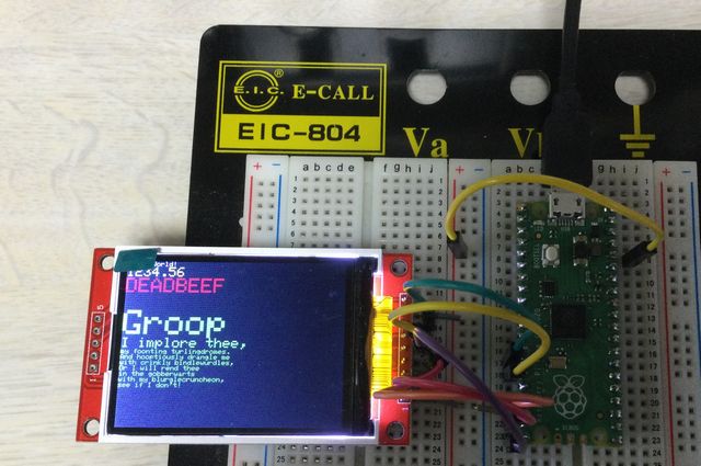 ja2nkd's tweet image. #Raspberry_Pi_Pico
TFT 表示できた。しかし遅い
やはりArduino_IDEではだめか?