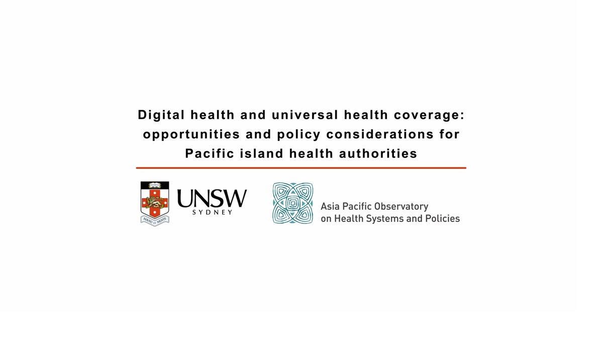 Investment in system-wide architecture, policies, regulations & standards, physical & human infrastructure underpin sustainable digital health adoption. Video policy brief youtu.be/zcPo89dgENA. #Digitalhealth #UHC #PHC #telehealth @UNSW @adam_craig2 @WHOSEARO @N_Asgari