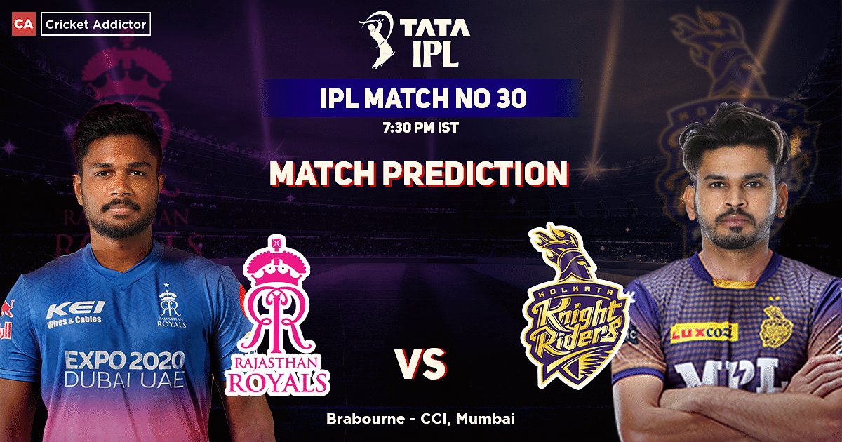 IPLScore_T20's tweet image. Rajasthan Royals vs Kolkata Knight Riders,

IPLT20 Match 30
Date: 18th April 2022

Time: 07:30 PM IST
Brabourne Stadium, Mumbai

#RRvKKR #RRvsKKR #KKRvRR #KKRvsRR #KKRHaiTaiyaar #IPL2022 #IPL #TATAIPL2022 #TATAIPL #Cricket #IPLT20 #IPLcontest #iplfantasy
#KKR #RajasthanRoyals