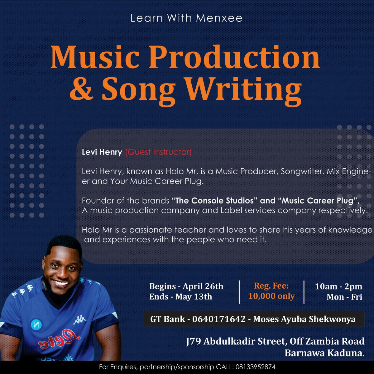 KingMenxee's tweet photo. In effort to make the entire program impacting and very beneficial to our participants, I'll be having some of the best in both M.P and S.W, come through as guest instructors.

Awesome right? I know. Plus reg. is only N10,000.

Help someone who needs this by sharing. Blessings! https://t.co/u9ZzTUSLhb