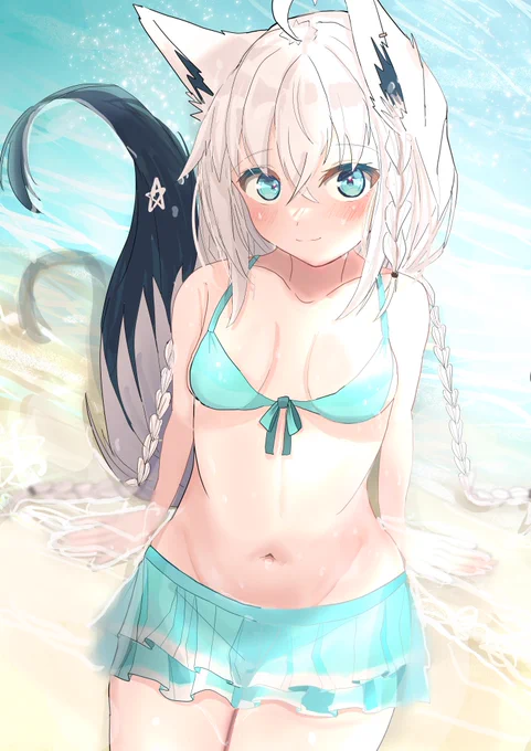 #絵フブキ #ホロライブサマーに願いを 
白上フブキさん描きました!
「お願い、、叶ったかな?」 