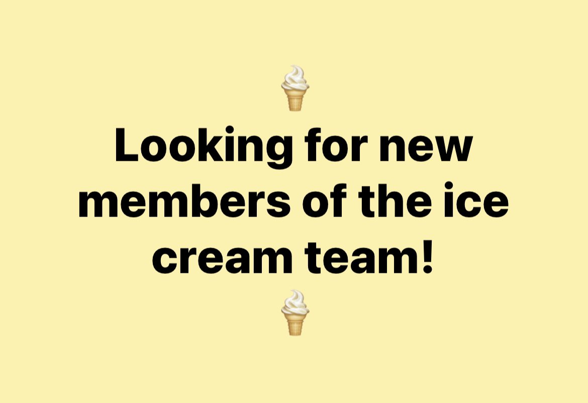 The Orange Elephant (@elephant_farmer) on Twitter photo We are recruiting new members of staff for our ice cream team.
We are looking for serving staff over the age of 16 for Fridays, Saturdays, Sundays and the school holidays. Prior experience is not vital
If interested please email applications to helen@tavernersfarm.co.uk We are recruiting new members of staff for our ice cream team.
We are looking for serving staff over the age of 16 for Fridays, Saturdays, Sundays and the school holidays. Prior experience is not vital
If interested please email applications to helen@tavernersfarm.co.uk