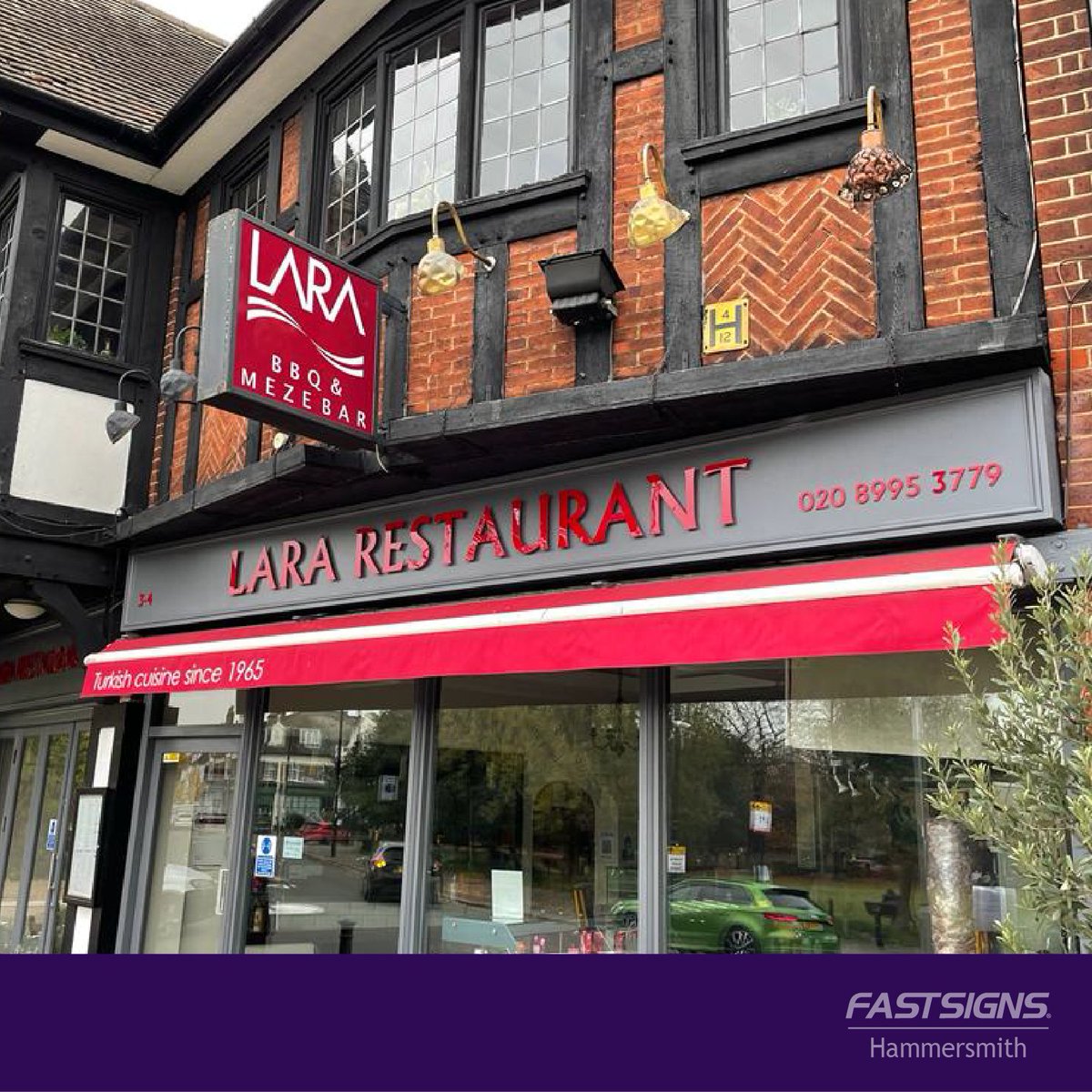 Fastsigns872's tweet image. PROJECT OF THE WEEK: @lararestaurant showing off their new fascia sign. #POTW #FasciaSign #RestaurantSign #Signage