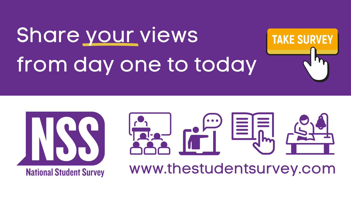 UniofGreenwich's tweet photo. Final year students: Share your views from day one to today!
The National Student Survey, known as the NSS, takes place every year asking final year students to give their views. 
Complete by 30 April 2022 👉 https://t.co/kbPebHLJnF https://t.co/5RmPlBh71W