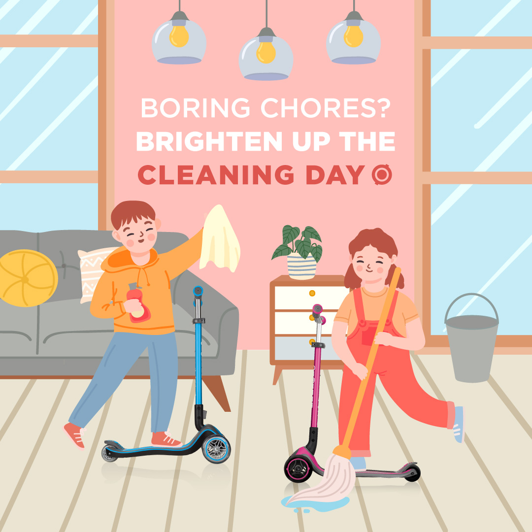 GlobberUK's tweet image. The best way to scoot through your chores is with a little music and laughter. 🎵 
 
Zoom around the house, blast some tunes, and work up a sweat! Chores don’t have to bore. 💙 
 
Reminder: Clean your scooter wheels first. 🤫 

#MoveMoreWithGlobber #KeepFitHaveFun