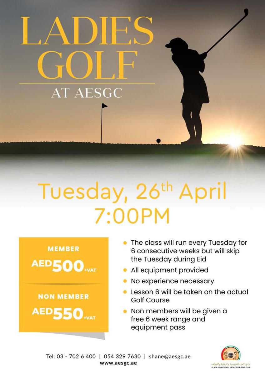 Are you new to the game or want to start? 🏌🏻‍♀️🏌🏼‍♂️

Try this fun and relaxed set of classes that introduces the basics and covers all aspects of the game to get you ready for the golf course.

To book your appointment please call the Golf Reception at 03 7026400

#golf #golfinalain
