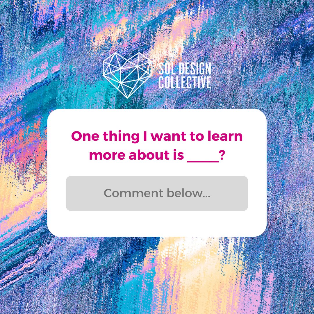 SOLDesign_Col's tweet image. What do you wish you knew more about to help you grow your creative practice? We'd love to hear from you, so drop your answers in the comments ⬇️