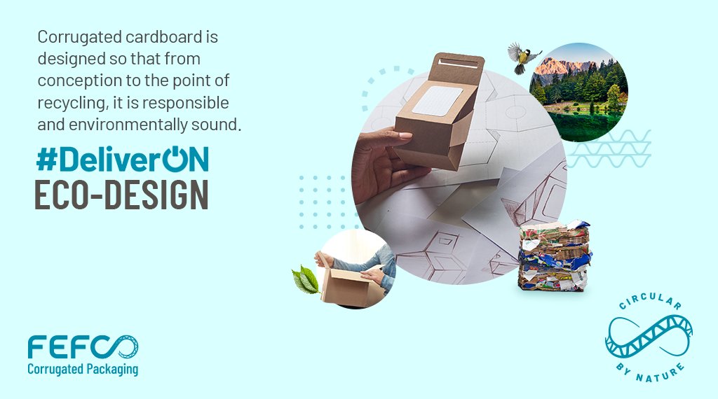 Throughout #corrugated #cardboard's life-cycle, it is designed to be #sustainable. That extends from how the material is produced all the way to the last stage of the #recycling process💚♻️.

Explore cardboard's #eco-design👇! #DeliverOn

fefco.org/circular-by-na…