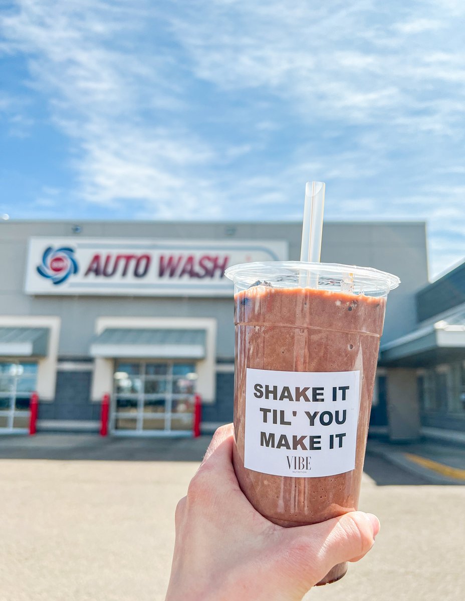 Vibing with VIBE Nutrition ✨ A win-win all week long! 
☝️ Get a coupon to VIBE when you get a car wash (comes with offered towel at wash entrance)
✌️ Be one of the first 15 Shake Special orders at VIBE this week to receive a FREE car wash