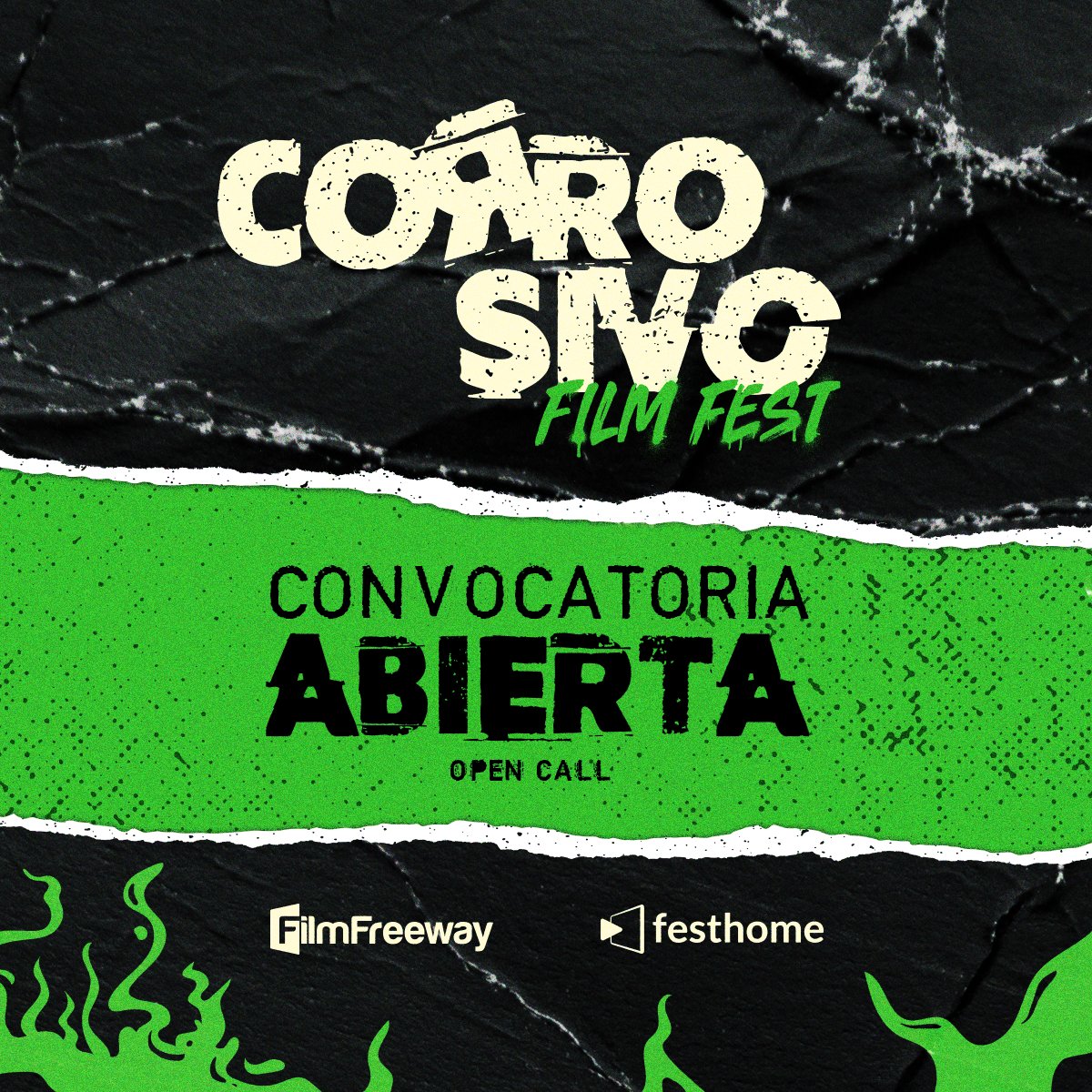 Saludos! 
Es de nuestro agrado anunciar que ya están abiertas las convocatorias para la primer edición del Corrosivo Film Fest. Será del 6 al 10 de Setiembre en San José, Costa Rica. 

Pueden inscribir Películas y Cortometrajes vía Fest Home o FIlmfreeway.

Nos Vemos!