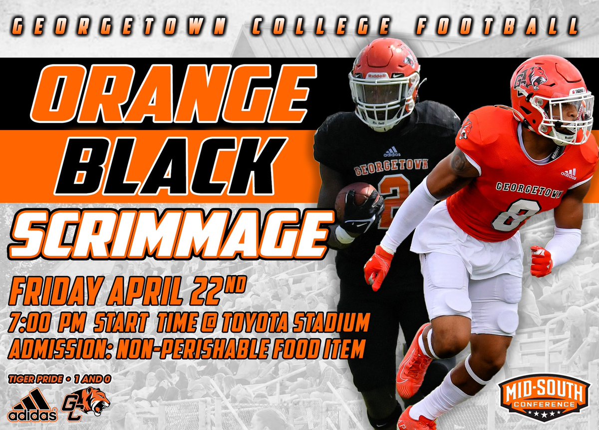 Looking forward to our Spring Scrimmage this Friday @ Toyota Stadium!!

🟧 vs ⬛️   #TigerPride🐅 

Admission is at least 1 non-perishable food item. Together we’ll make an impact in our community!
